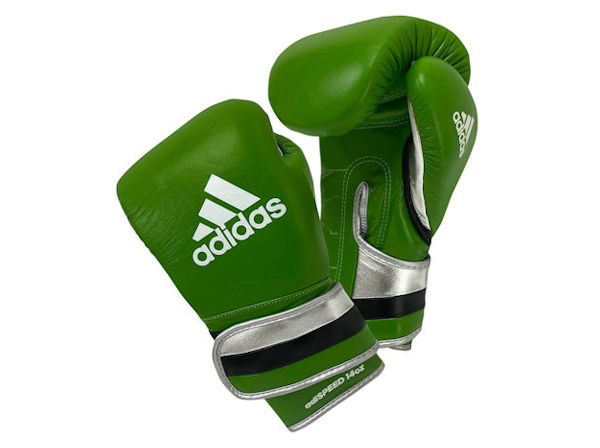 Adidas Boxing Pro Range Adispeed Leather Gloves Velcro Green